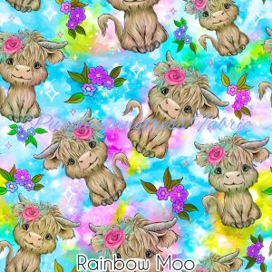 Rainbow Moo - Fabric