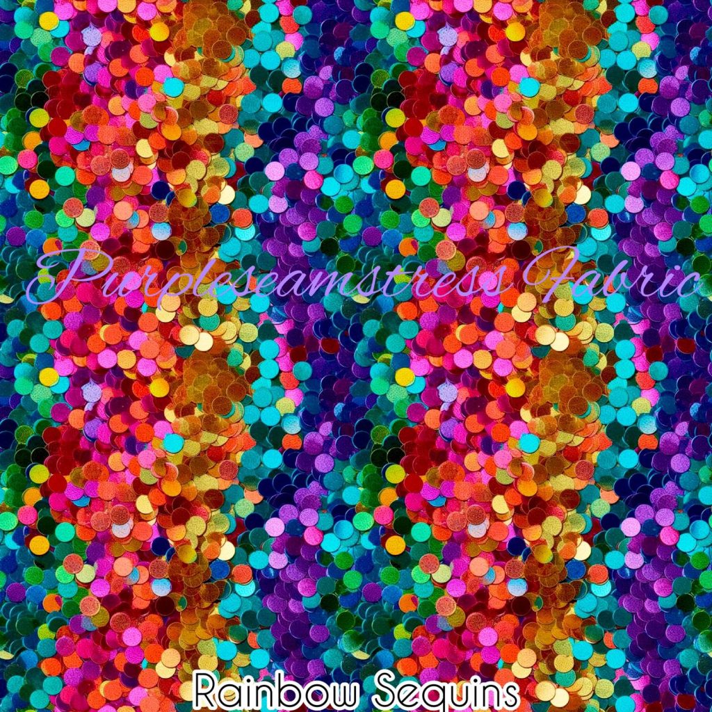 Faux Rainbow Sequins Cotton Lycra – Purpleseamstress Fabric