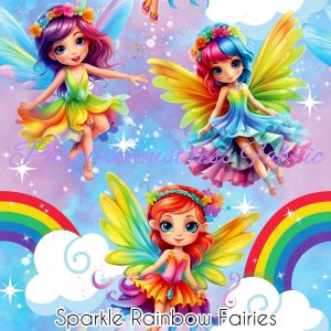 Sparkle Rainbow Fairies - Fabric