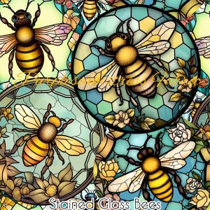 Stained Glass Bees - Fabric