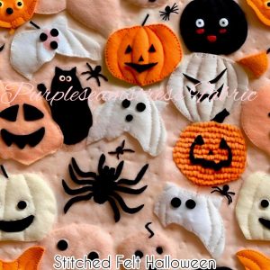 Faux Stitched Felt Halloween - Fabric