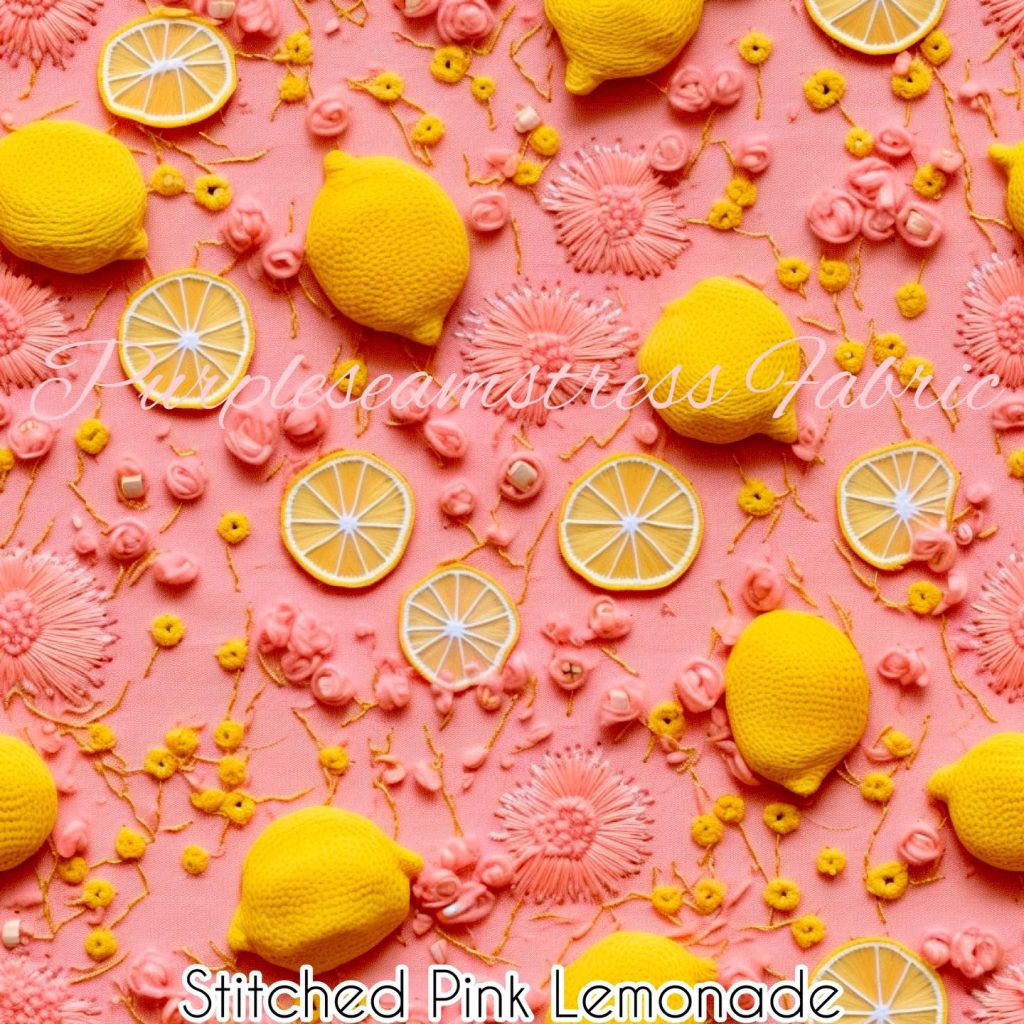 Faux Stitched Pink Lemonade Cotton Lycra – Purpleseamstress Fabric