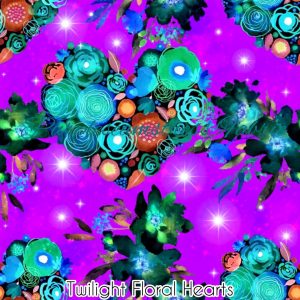 Twilight Floral Hearts - Fabric