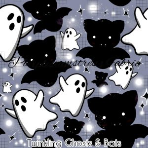 Twinkling Ghosts & Bats - Fabric