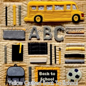 Faux Yellow Quilted Back to School - Fabric