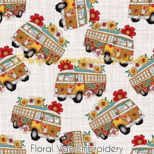 Faux Floral Van Embroidery - Fabric