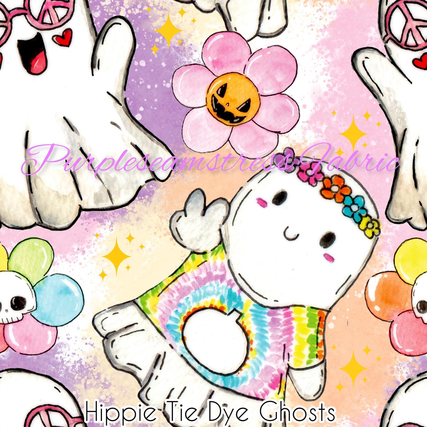Custodia IPhone 14 Con Fantasmino Hippie - TPU Morbida Antiurto Con Angoli Rinforzati, Design Cartoon Ghosts