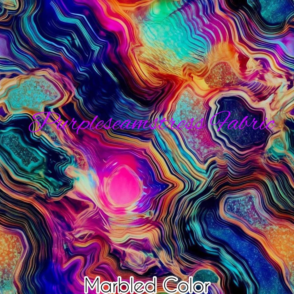 Marbled Color Cotton Lycra Purpleseamstress Fabric