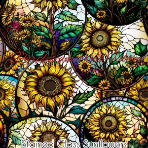 Stained Glass Sunflower - Fabric