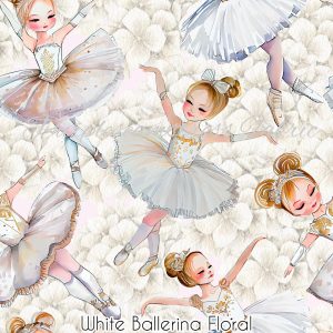 White Ballerina Floral - Fabric