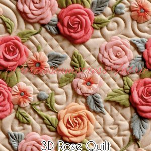 Faux 3D Rose Quilt - Fabric