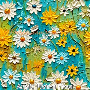 Acrylic Portrait Floral - Fabric