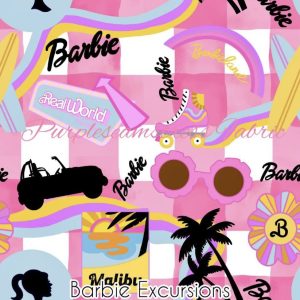 Barbie Excursions Cotton  Lycra - Fabric