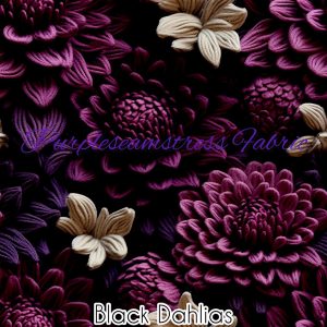 Black Dahlias - Fabric