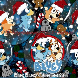 Blue Bluey Ornaments - Fabric