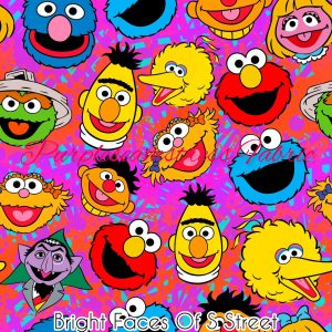 Bright Faces of S Street - Fabric
