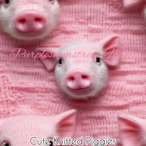 Faux Cute Knitted Piggies - Fabric
