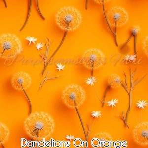 Dandelions on Orange - Fabric