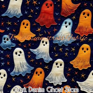 Dark Denim Ghost Stars - Fabric