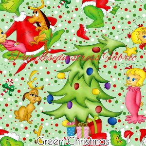 Green Christmas Grinch - Fabric