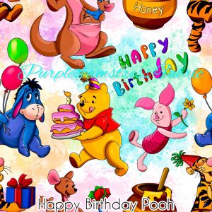 Happy Birthday Pooh - Fabric