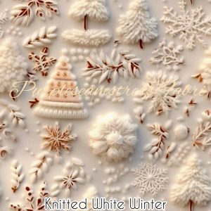 Faux Knitted White Winter - Fabric