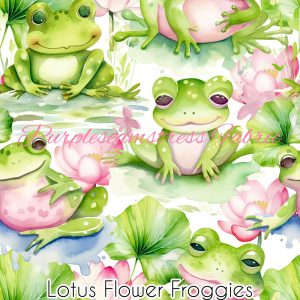 Lotus Flower Froggies - Fabric