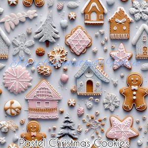 Pastel Christmas Cookies - Fabric
