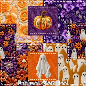 Faux Patchwork Ghost Floral - Fabric