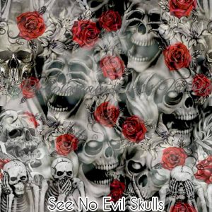 See No Evil Skulls - Fabric