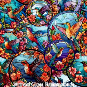 Stained Glass Hummingbirds - Fabric