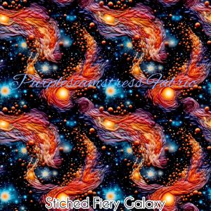 Faux Stitched Fiery Galaxy - Fabric