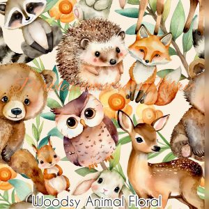 Woodsy Animal Floral - Fabric