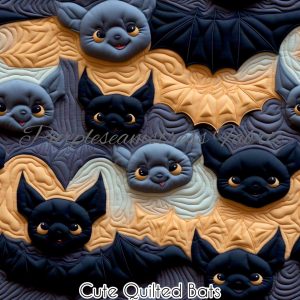 Faux Cute Quilted Bats - Fabric