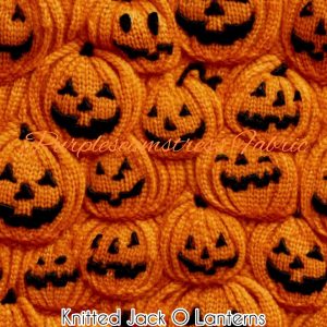 Faux Knitted Jack o Lanterns - Fabric