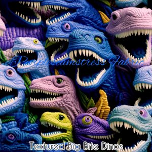 Faux Textured Big Bite Dinos - Fabric