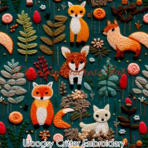 Woodsy Critter Embrodiery - Fabric