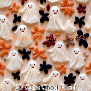 3D Cutie Ghost Floral - Fabric