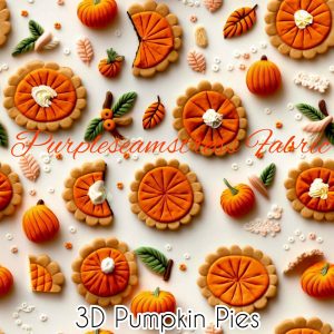3D Pumpkin Pies - Fabric