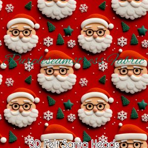 3D Felt Santa Heads - Fabric