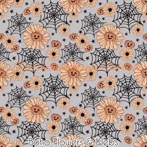 Boho Flowers & Webs - Fabric