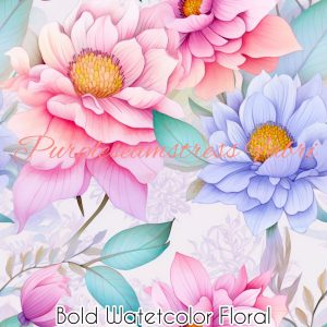 Bold Pastel Watercolor Floral - Fabric