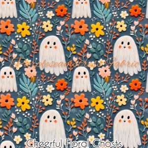 Cheerful Floral Ghosts - Fabric