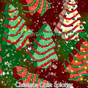 Christmas Cake Splatter - Fabric