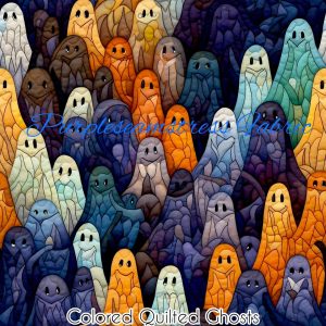 Faux Colored Quilted Ghosts - Fabric