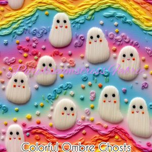 Colorful Ombre Ghosts - Fabric