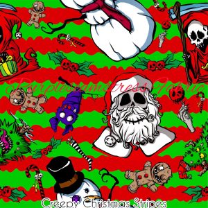 Creepy Christmas Stripes - Fabric
