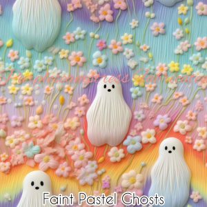 Faux Faint Pastel Ghosts - Fabric