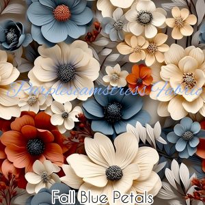 Fall Blue Petals - Fabric