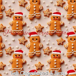 Faux Gingerbread and Stars - Fabric